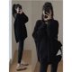 thumbnail image 2 of Suéter de terciopelo de mapache, suéter suave y encerado para mujer, ropa exterior de otoño e invierno, suéter holgado retro dividido de estilo japonés de longitud media para invierno, 2 of 5