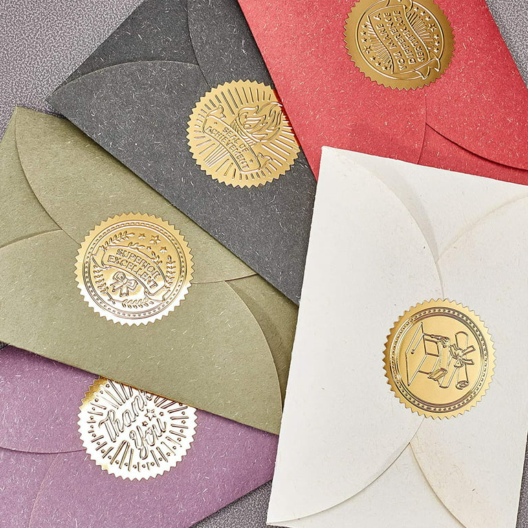 Gold Foil Certificate Seals Outstranding Excellence Self Adhesive
