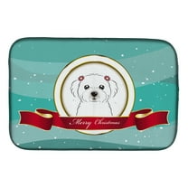 Maltese Merry Christmas Dish Drying Mat