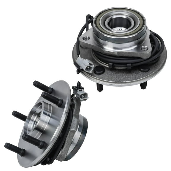 Detroit Axle - Front 2pc Wheel Bearing Hubs for 4WD 00-01 Dodge Ram 1500, 2 Wheel Bearing Hubs Assembly 2000 2001 Replacement