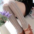 thumbnail image 2 of Dyfzdhu Autumn Winter Leg Warmers Women Solid Color Knitted Crochet Long Socks Calf Sleeve Light Grey, 2 of 4