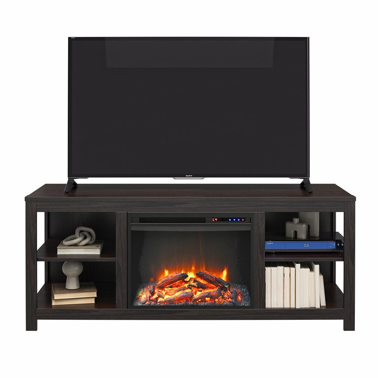 Ameriwood Home Woodbriar Electric Fireplace TV Console for TVs up to 74,  Espresso - Walmart.com