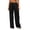 Black, variant on Women's Wide Leg Lounge Pants Elastic Waist Drawstring Casual Loose Trousers with Pockets