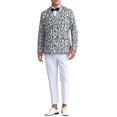 thumbnail image 2 of Blazer de leopardo INSPIRE CHIC para hombres, chaqueta deportiva de doble botonadura con solapa de pico, traje de animal, 2XL gris, 2 of 6