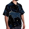 thumbnail image 2 of Taurus Constellation Men's Short Sleeve Hawaiian Shirt, Casual Printed Button Down Beach Tops, Summer Poplin Spread Collar Unisex Button Down Shirts, 2 of 6