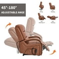 thumbnail image 4 of Newest Power Orange Leatheraire Lift Recliner Chair Dual Motor Infinite Position Up to 350 LBS with Solid Wood Armrests, Heat Massage , Heavy Duty Motion Mechanism, 4 of 9