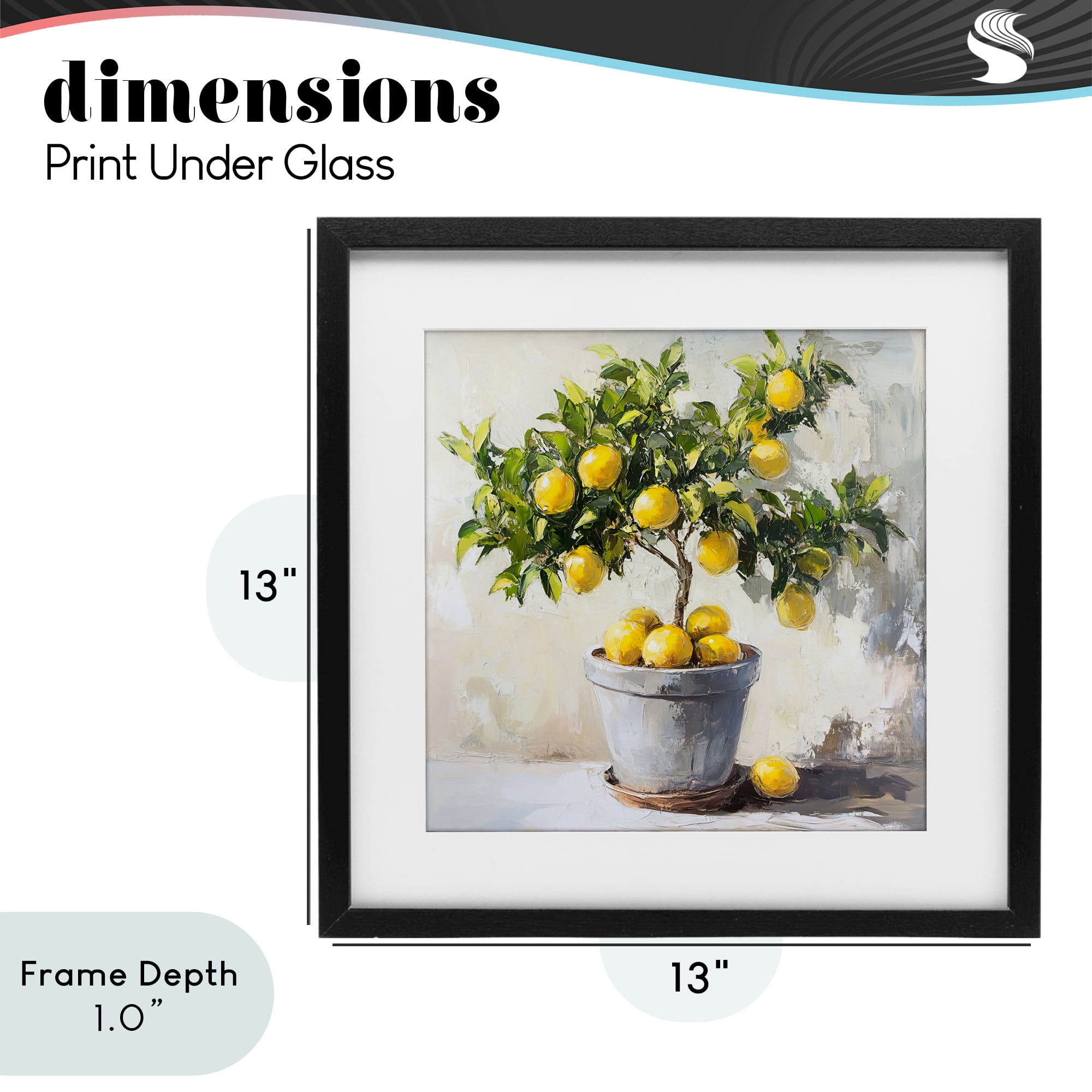 Stupell Industries Falling Lemon Tree Black Framed Print Under Glass, design by Tina LeCour