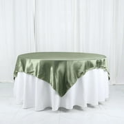 Efavormart 72" SATIN Square Tablecloth Overlay For Wedding Catering Party Table Decorations Eucalyptus Sage Green Square Tablecloth Cover
