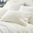 thumbnail image 4 of Split Queen Sheets Sets for Adjustable Bed - 1000-Thread-Count 100% Egyptian Cotton, Sateen Weave 15-Inches Deep Pockets 1000-TC Bedsheet - Ivory, 4 of 8