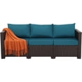 thumbnail image 7 of Waroom 3-Seat Patio Wicker Couch Outdoor Rattan Sofa Furniture Steel Frame with High Back, Peacock Blue, 7 of 7