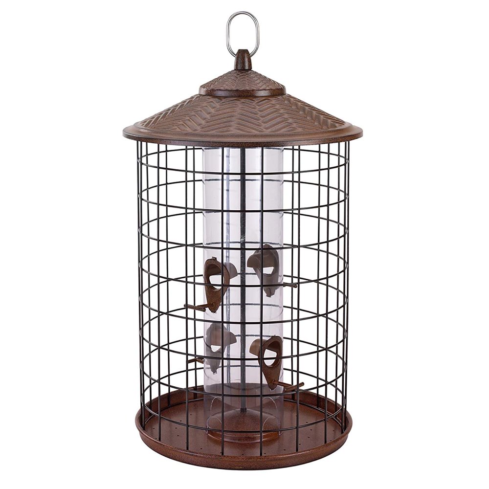 SquirrelX Grande Squirrel Proof Bird Feeder, Catch Tray, 4 Feeding