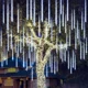 thumbnail image 5 of Thrisdar - Luz navideña con energía solar para exteriores, lluvia de meteoritos, 8 tubos, cadena de luces con carámbanos para árbol de Navidad, 5 of 5