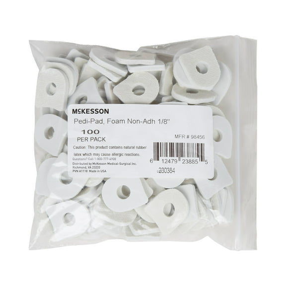 McKesson White Corn Pad One Size 7/8 X 1-1/8 Inch Non-Adhesive for the Foot 98456, 100 Ct