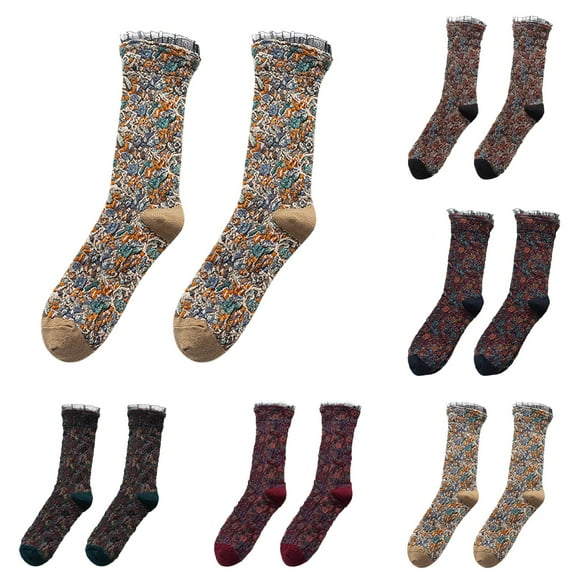 PMUYBHF Bulk Socks Long White Socks Sport Socks Womens to Keep Warm Sock Anaglyph Restoring Ancient Ways Lightweight Cotton *5Pcs