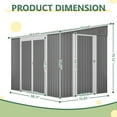 thumbnail image 2 of 8x6 ft Outdoor Storage Shed with Lockable Doors, Adjustable Side Door, Aluminum Frame & Weatherproof Design for Garden, Backyard & Patio Storage, 2 of 9
