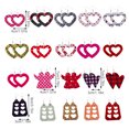 thumbnail image 4 of Sonducket Pendientes de cuero en forma de corazón, colgante de oreja, aro exagerado, pendiente colgante hueco, regalo del Día de San Valentín, favores Ropa, zapatos y accesorios Miscelánea Tipo 1 Sonducket AP010114-01, 4 of 6