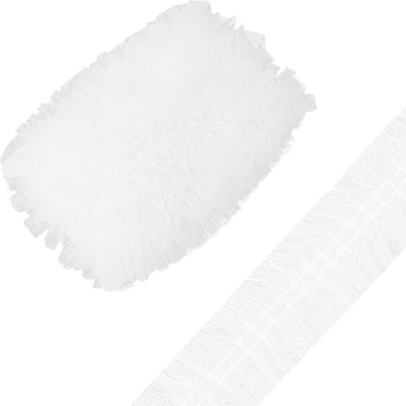 10Yards 6cm Wide Multilayer Ruffled Lace Trim Fabric Embroidery Pleated Lace Ribbon White Gathered Mesh Edging Trimmings