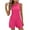 Pink, variant on Womens Romper Shorts Loose Sleeveless Lounge Wear Backless One Piece Solid Outdoor Streetwear with Pockets