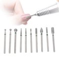 thumbnail image 2 of 10Pcs Nail Drill Bits Stainless Steel High Strength Dust Proof Replacement Nail Grinding Bit with Protective Case Silver, 2 of 5