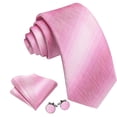 thumbnail image 2 of Set de Corbata Barry.Wang Clásica a Rayas Rosa Seda 150x8.5 cm, 2 of 8