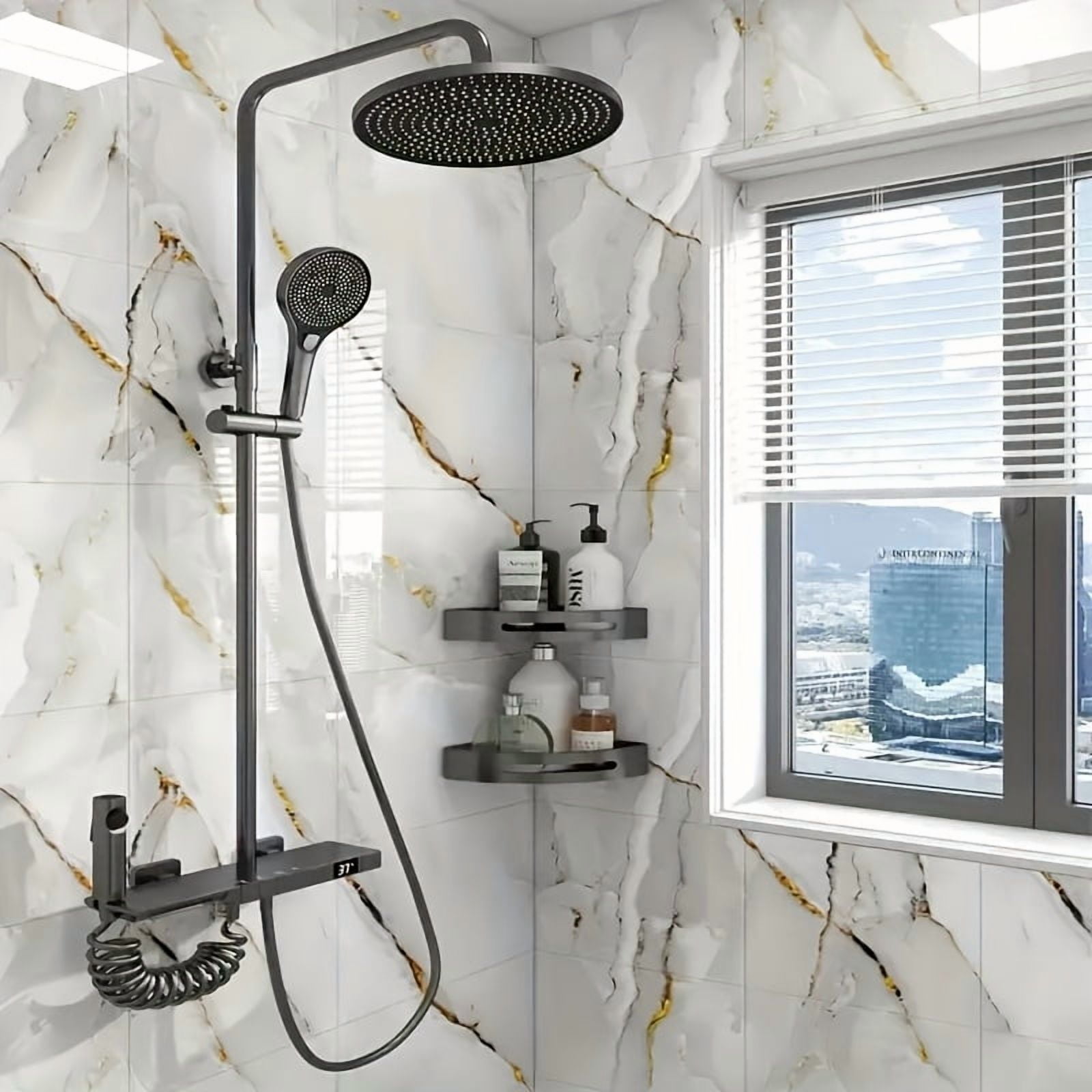 50 Pcs Self-Adhesive Marble Tile Sheets-Waterproof Oil-Proof Peel And Stick Backsplash, Wall Tiles For Kitchen Bathroom Living Room, Moisture-Resistant Peel And Stick Wall Panels
