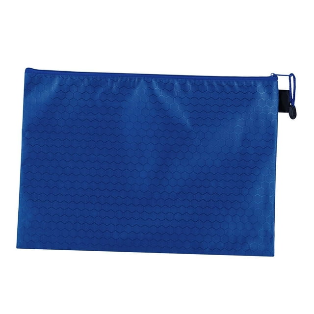 Bolsa con cremallera B5, carpeta de archivos con cremallera, bolsa para lápices, sobres para documentos, cartas, organizador de recibos para el hogar, Azul