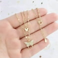 thumbnail image 5 of HOOUN 925 Silver Double Layer Butterfly Pendant Clavicle Chain Necklace Womens Jewelry-Gold, 5 of 9