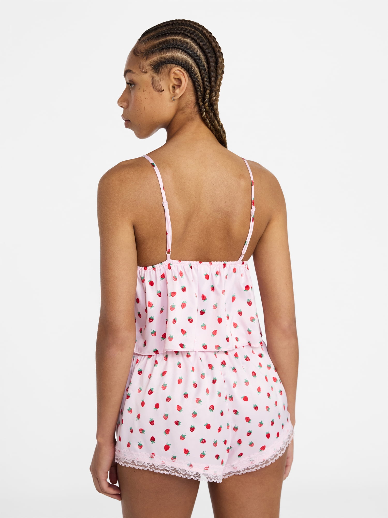 No Boundaries Satin Cami and Shorts Sleep Set, 2-Piece, Women's XS-XXL