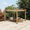 thumbnail image 3 of EastVita 10X10 Pergola Retractable Canopy Wood Grain Aluminum Frame Structure for Backyard Deck Porch Patio, 3 of 10