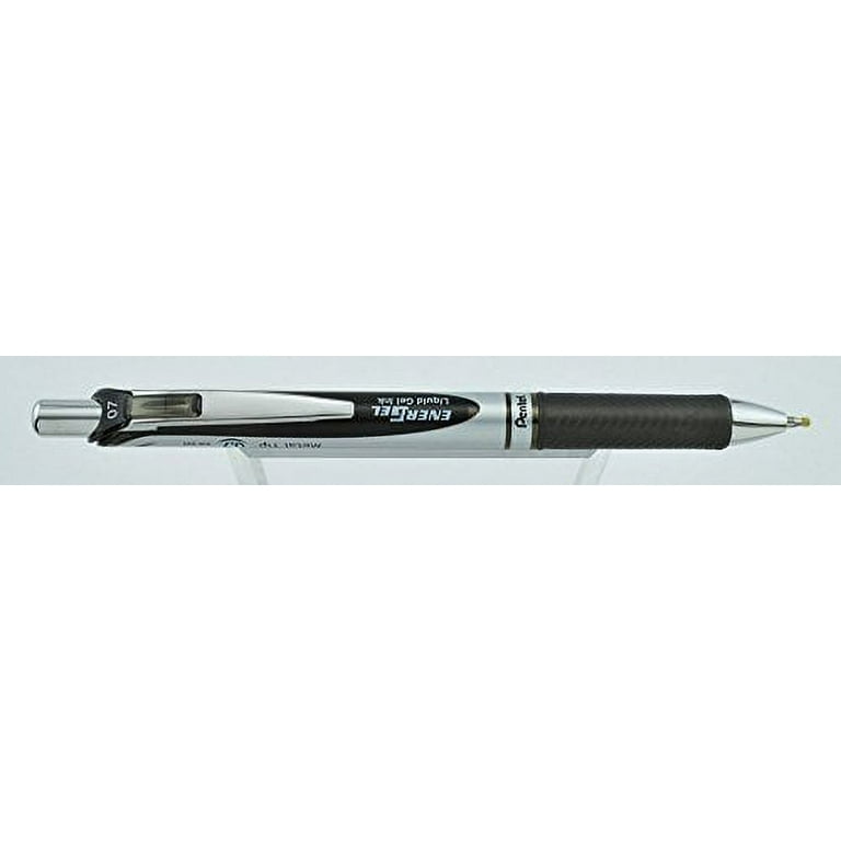 Pentel EnerGel 0.7 mm RTX Retractable Liquid Gel Pen, Bulk Combo Pack of 6  BLACK INK & 6 BLUE INK metal (Total of 12 Deluxe Pens in box) Medium Line