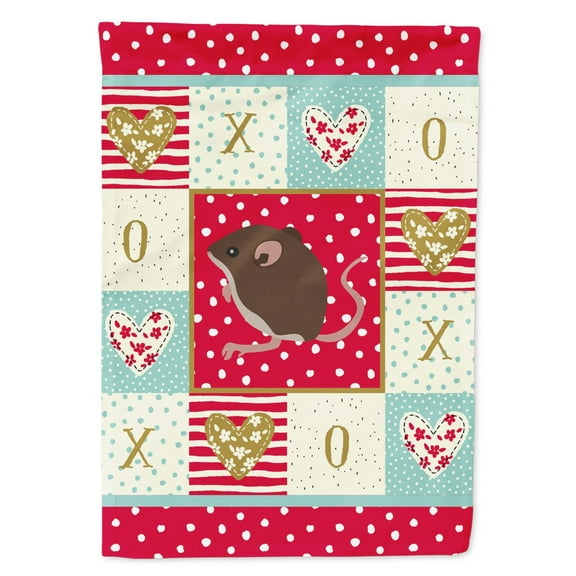 Carolines Treasures CK5448GF Baby Mouse Love Flag Garden Size Small multicolor