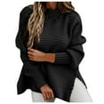 thumbnail image 2 of RKSTN Sweaters for Women Loose Casual Stitching Long-Sleeved Knitted Sweater Fall Sweaters, 2 of 5