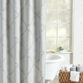 thumbnail image 5 of Peri Home Lattice White Shower Curtain, 72" x 72" Elegant Chenille Trim in a Lattice Pattern, 100% Cotton, 5 of 5