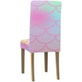 thumbnail image 2 of RYLABLUE Fantastic Fish Skin with Scale Pattern Mermaid Stretch Chair Cover Protector Seat Slipcover for Dining Room Hotel Wedding Party Set of 1, 2 of 5