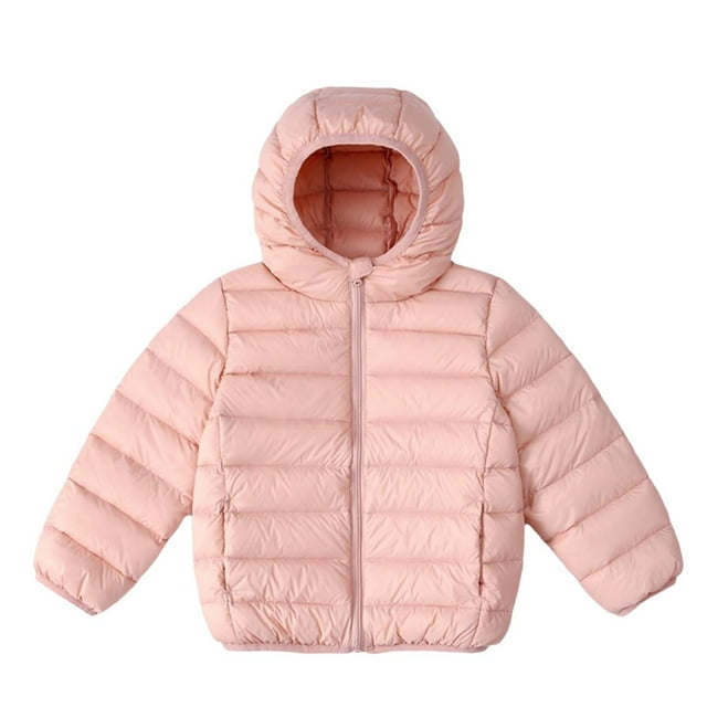 Tranfacy Kids Packable Hooded Puffer Jacket for 2-14 Years Lightweight Zipper Pocket with Storage Bag