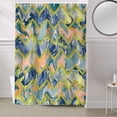 thumbnail image 5 of Fabric Shower Curtain, Navy Blue Marble Abstract Geometric Contemporary Art Bathroom Curtain with 12 Hooks Waterproof No Bad Odor Machine Washable Bath Curtains for Bathroom, Spa Room, 72"x84", 5 of 6