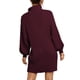 thumbnail image 1 of Vestidos De Suéter De Manga Larga, Vestido De Suéter De Punto Cómodo Hasta La Rodilla Cuello Alto De Rayas Verticales Para Citas Para Mujeres Para La Oficina, 1 of 6