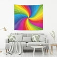 thumbnail image 6 of Rainbow Tapestry Wall Hanging Tapestries Happy Colorful Hippie Psychedelic Art Polyester Carpet Wall Decorative for Living Room Bedroom 80x60inch Gift Decor, 6 of 7