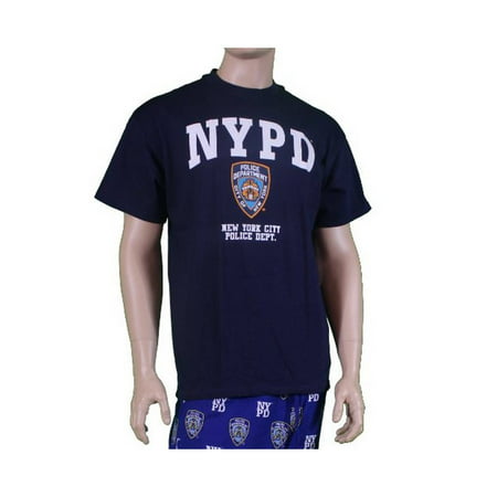 NYC FACTORY NYPD Short Sleeve with NYPD Logo and Shield Print T-Shirt Navy