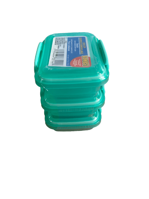 Lock-Top Snack Containers with Snap Latch Lids, 3 pack (Green)