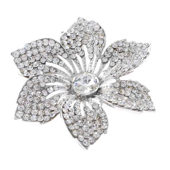 Crystal Rhinestone Flower Brooch