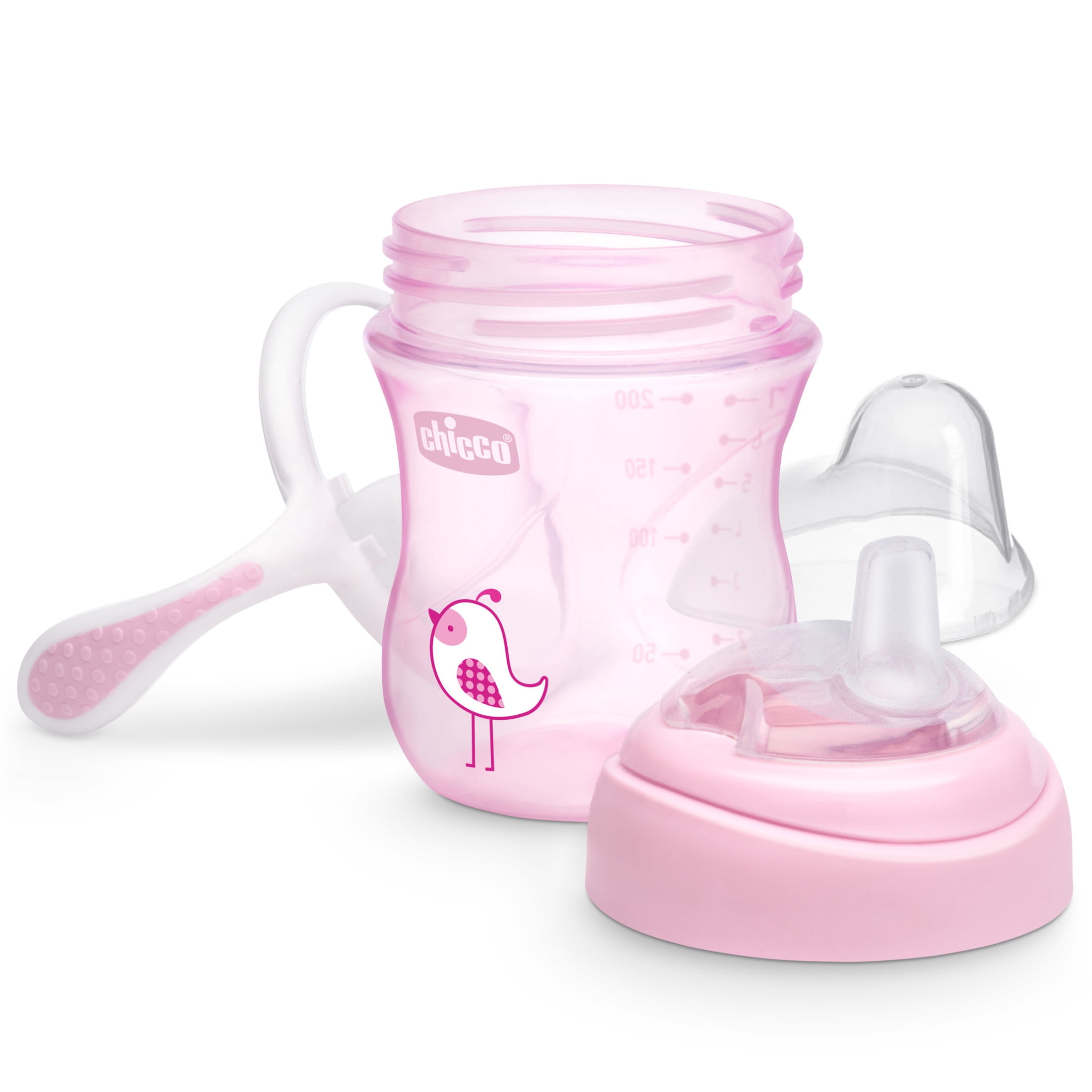 Chicco 7oz. Silicone Spout Transition Sippy Cup, 4m+ - Pink, New
