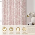 thumbnail image 4 of OVZME Blush Floral Curtains 63 Inches Long 2 Panels, Light Filtering Faux Linen Textured Window Curtains for Living Room, Soft Airy Farmhouse Bedroom Curtain, Each 40Wx63L, 4 of 9
