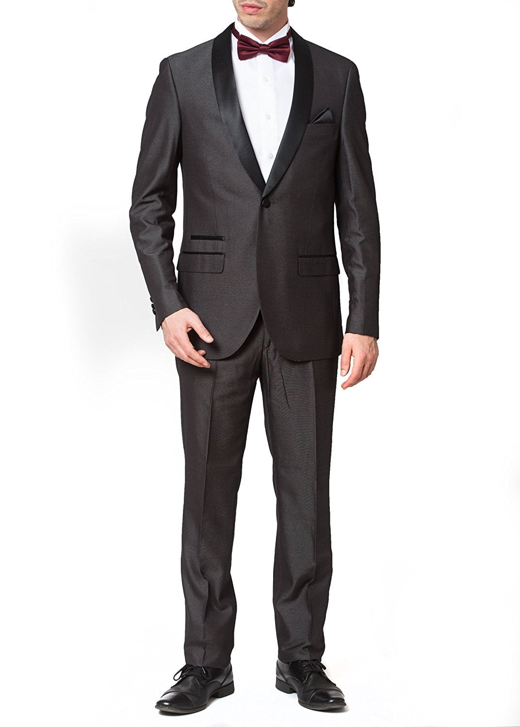 Men's Maroon Shawl Collar Tuxedo & Formal Slim Fit Suits main image 1