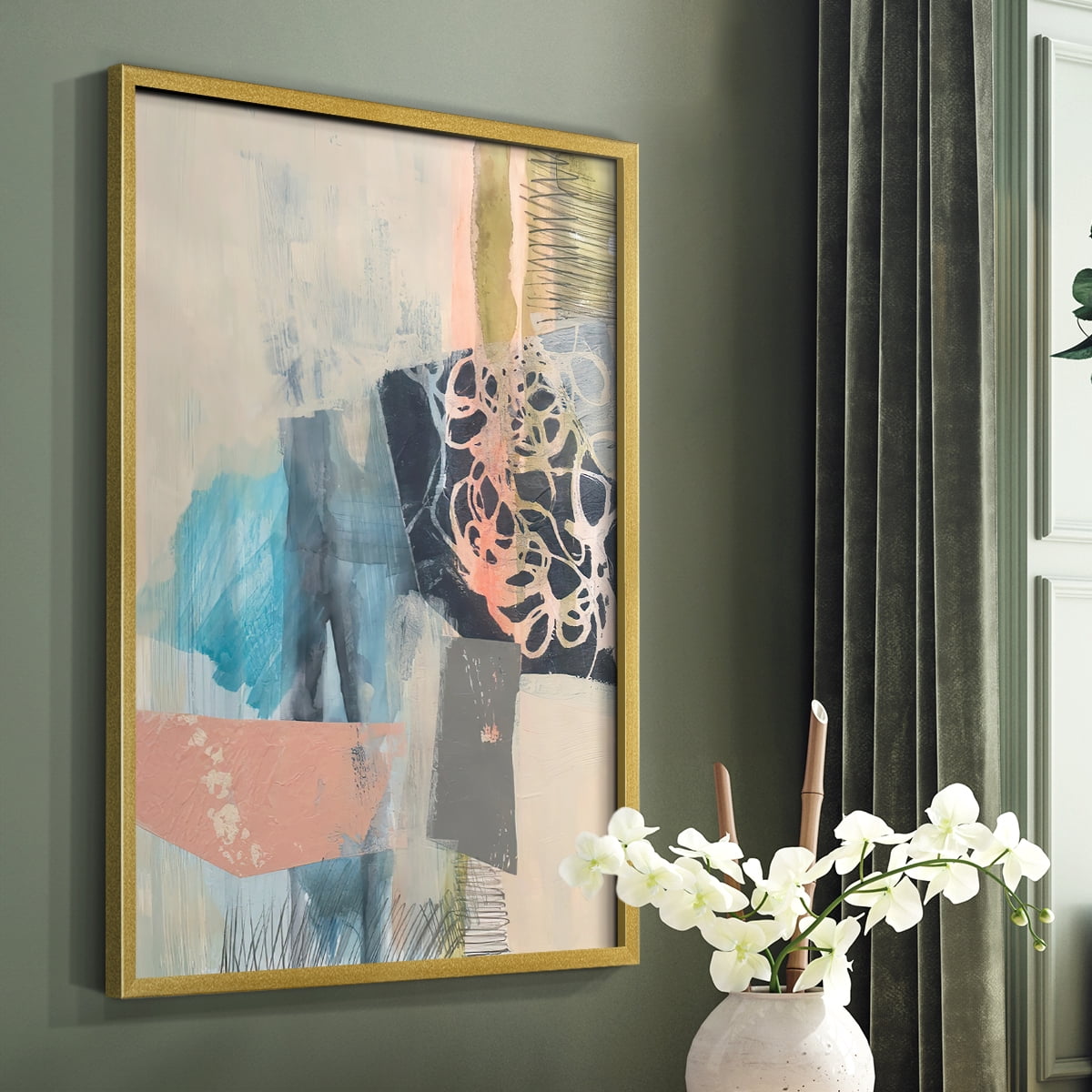 Reductive I in Gold Solid Wood 8 x 10 Framed Print