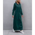 thumbnail image 1 of Vestido largo de punto suelto con capucha para mujer, vestidos casuales cálidos de felpa con bolsillo grande, Otoño e Invierno, 1 of 7