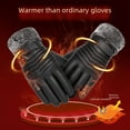 thumbnail image 5 of Winter gloves motorcycle fleece-lined thickened touch screen cycling warm cotton windproof cold-proof ski men's leather gloves, 5 of 6