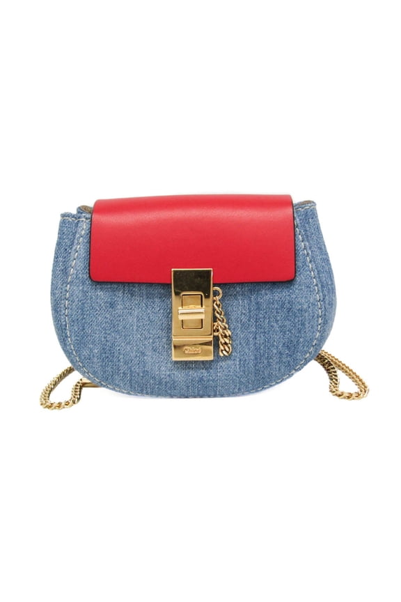Pre-Owned Chlo Drew Mini Crossbody Backpack CHC21SP100E27664 Women's Denim,Leather...