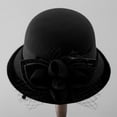 thumbnail image 2 of MEICHEN Fashion Solid Color Bowler Hat with Bowknot Mesh Ornament for Women Winter Elegant Retro Cloche Hat Women's Bucket Hat, 2 of 6