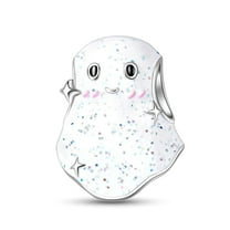 KUNSIR 925 Sterling Silver Charm Luminous Mini Ghost Beads Charm For Bracelet or Necklace DIY Halloween Jewelry Gifts
